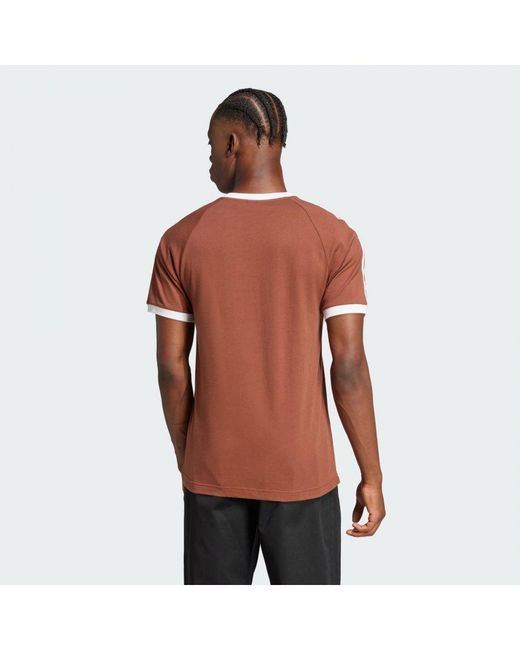 Adidas Originals Red Adicolor Classics 3-Stripes Tee for men