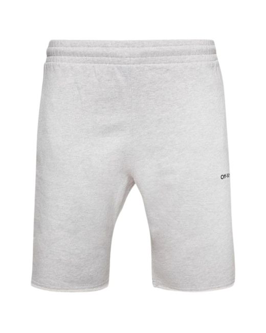 Off-White c/o Virgil Abloh Gray Diag Outline Jogg Shorts Cotton for men