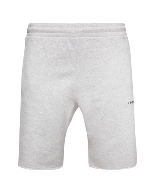 Off-White c/o Virgil Abloh Gray Diag Outline Jogg Shorts Cotton for men