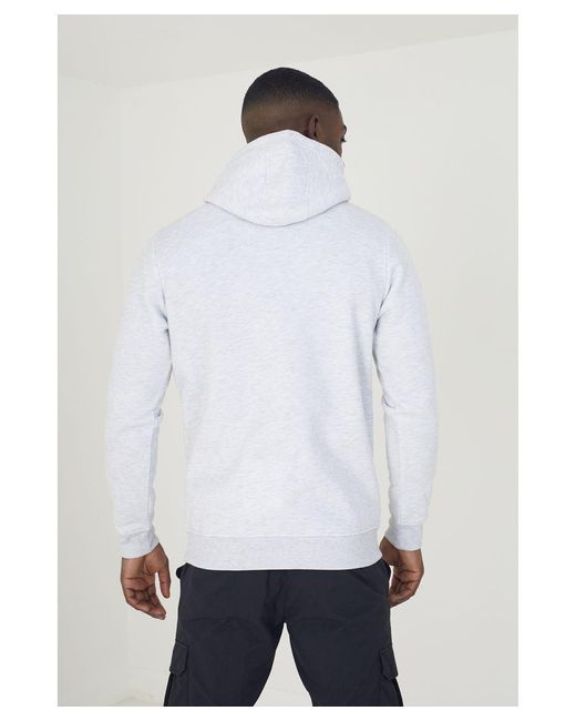 Brave Soul White 'Schizoid' Hoodie With Kangaroo Pocket for men