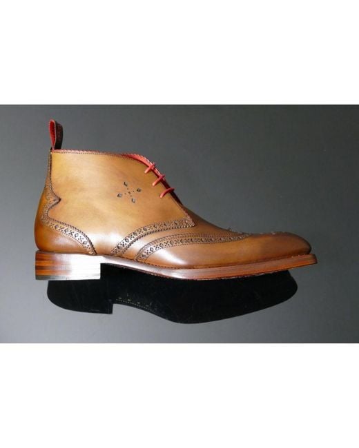 Jeffery West Black Page 'Worship' Piped Wing Tip Chukka for men