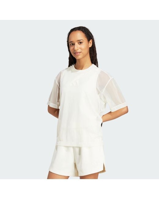 Adidas White Soft Lux Mesh Tee