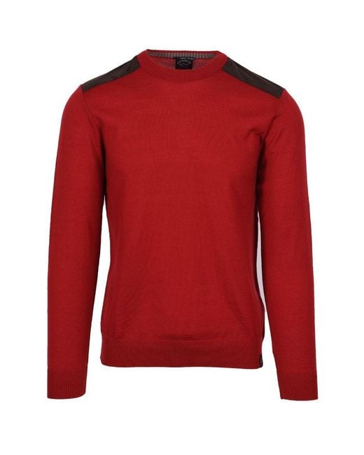 Paul & Shark Red And Crew Neck Knitwear for men