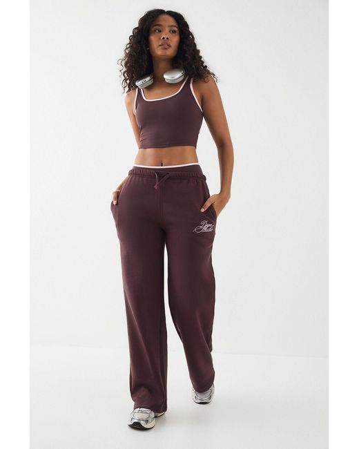 DSGN Studio Brown Contrast Script Straight Leg Jogger