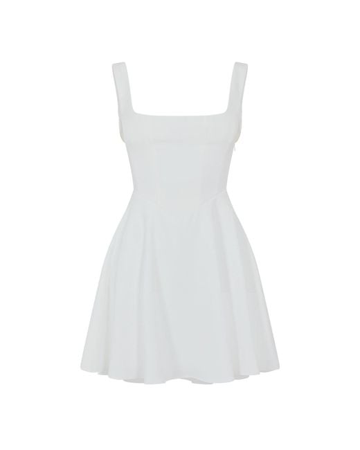 Odd Muse White Square Neck Mini Dress