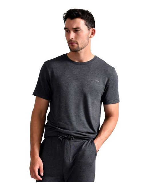 Ted Baker Black Short Sleeve Pyjama Top for men