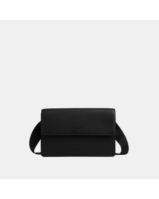COACH Black Turner Flap Crossbody Bag for men