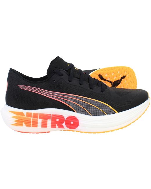 PUMA Black Deviate Nitro Elite 2 Running Shoes for men