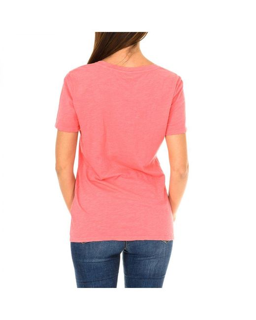 Armani Dames-t-shirt Met Korte Mouwen En V-hals 3y5t45-5jzmz in het Red