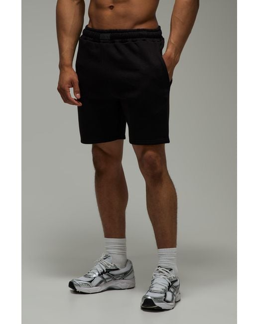 BoohooMAN Black Active Badge 7Inch Shorts for men