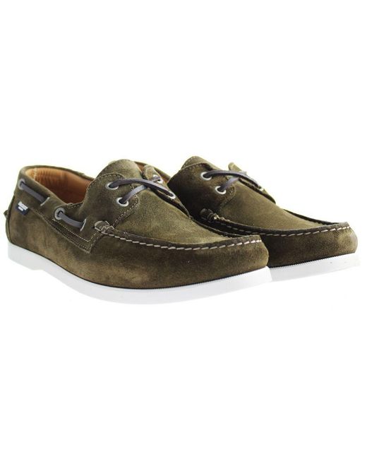 Hackett Hackett Guernsey Slip-on Green Suede Leather S Shoes Hms20890 728 for men