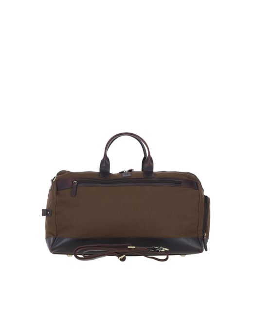 Fenland Sheepskin Brown Exquisite Real Leather X Canvas Holdall for men