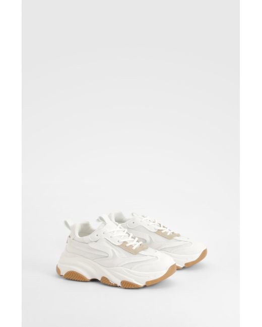 Boohoo White Chunky Sole Trainers