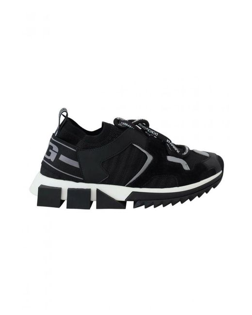 Dolce & Gabbana Black Mesh Sorrento Trekking Sneakers Shoes Nylon
