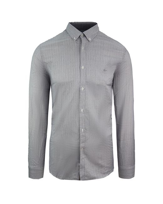 Lacoste Gray Slim Fit Oxford Woven Shirt for men