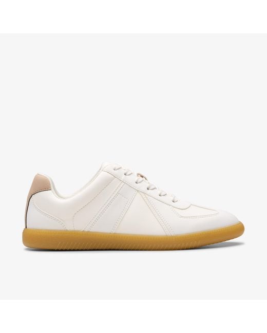 Clarks White Nykole Step Trainers
