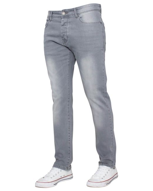 Enzo Gray Slim Stretch Denim Jeans for men