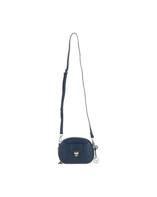 Ashwood Leather Blue Real Compact Crossbody Bag With Adjustable Strap