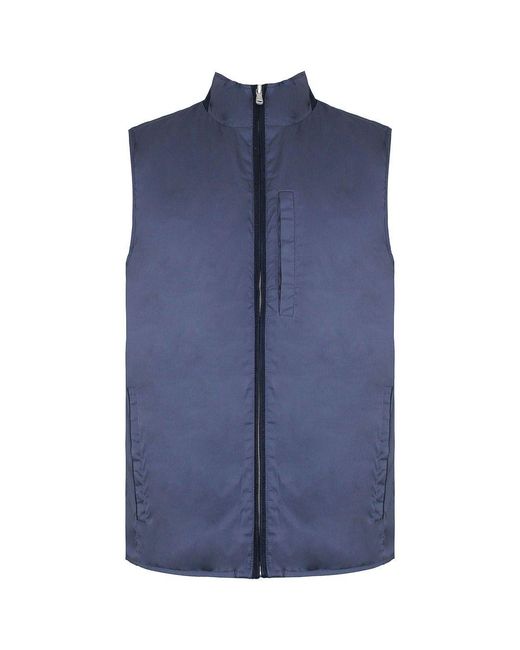 Hackett Blue Nylon Gilet for men