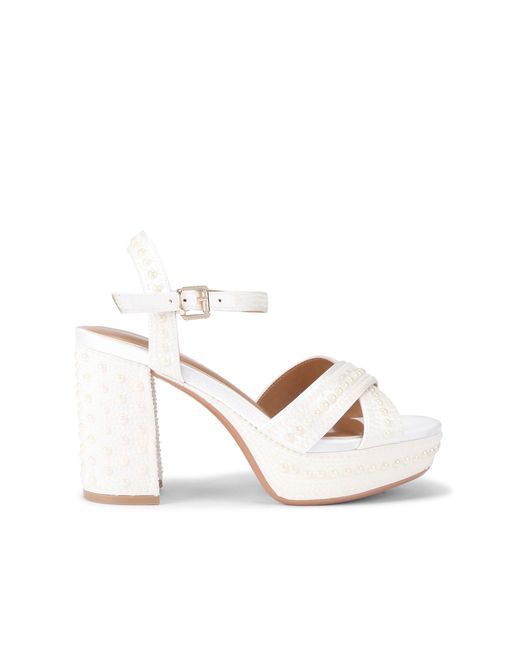 KG by Kurt Geiger White Fleur Platform Sandals