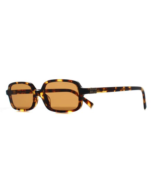 Miu Miu Brown Rectangle Honey Havana Mu11Zs