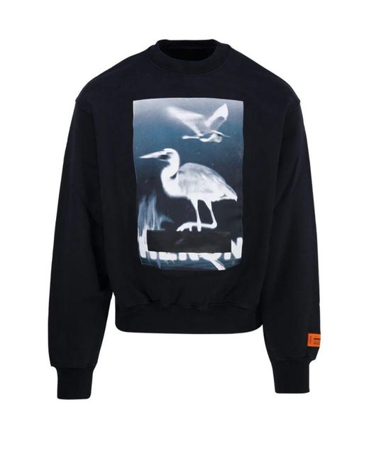 Heron Preston Censored Heron Sweatshirt Met Ronde Hals In Zwart in het Blue voor heren