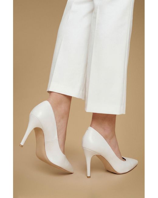 Oasis Natural Bridal Keira Textile High Heel Court Shoes
