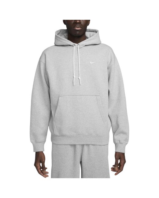 Nike Gray Dx1355 Hoodie Swoosh Pullover Long Sleeve Fleece Embroidered Hoodies for men