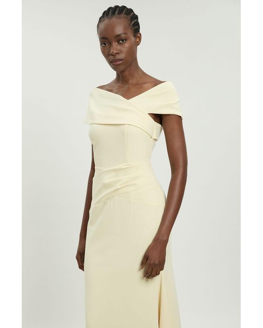 Karen Millen Natural Compact Stretch Viscose Bandeau Maxi Dress