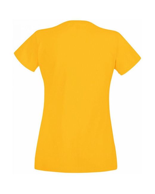 Fruit Of The Loom Yellow Ladies/ Lady-Fit Valueweight Short Sleeve T-Shirt (Pack Of 5) (Sunflower)