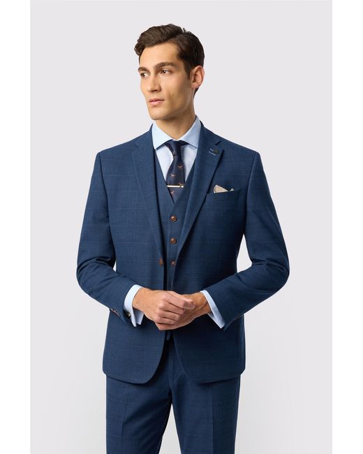 Antique Rogue Blue Single Breasted Two Button Tailored Suit Jacket for men