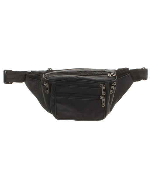 Wynsors Black Bumbag Leather Holiday Money Belt Buckle