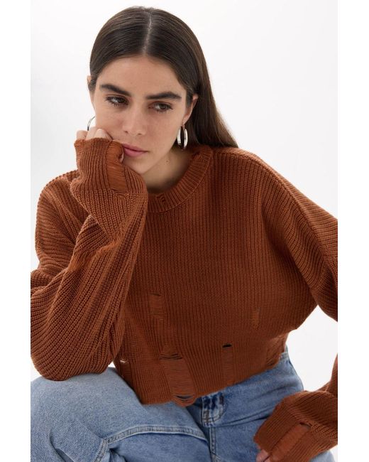 Hiccup Brown Oversized Sweater