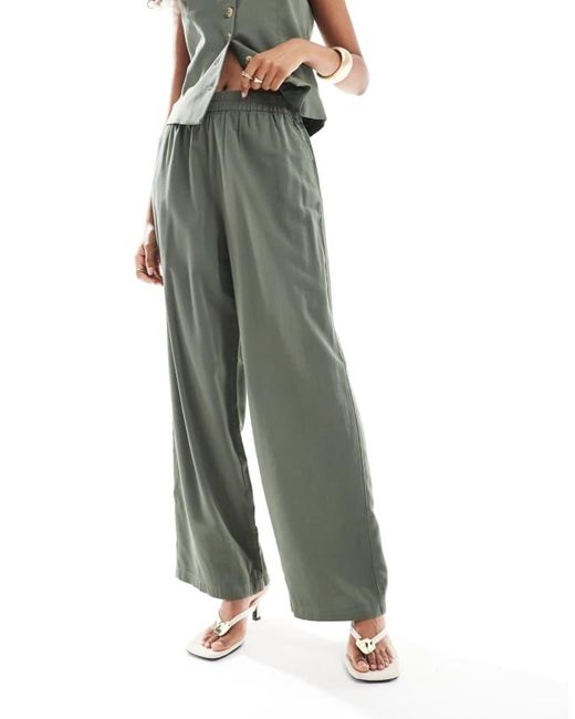 ONLY Green Tailored Twill Pull On Trousers Co-Ord