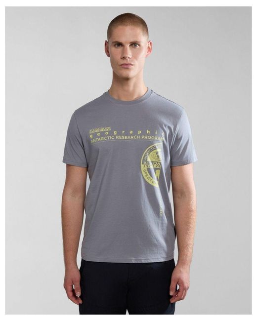 Napapijri Gray S-Manta T-Shirt for men