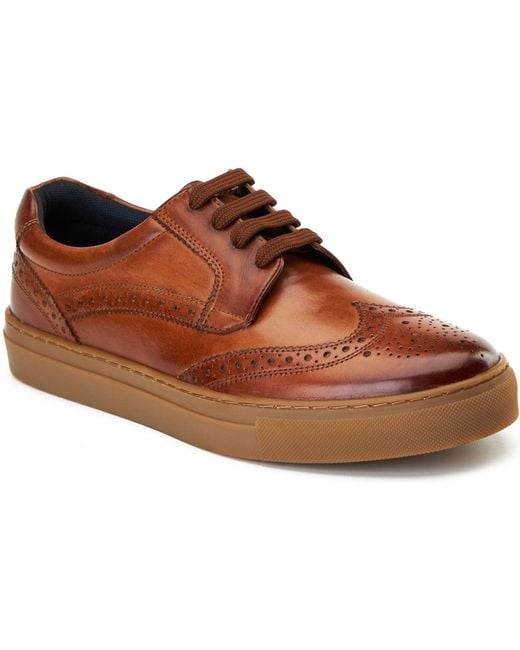 Base London Clapton Herren Brogues Aus Gebranntem Tan Leder in Brown für Herren