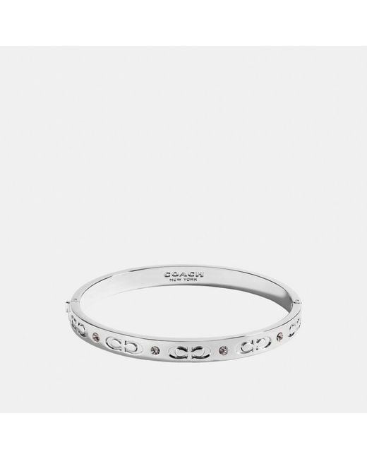 COACH White Kissing C Hinged Bangle