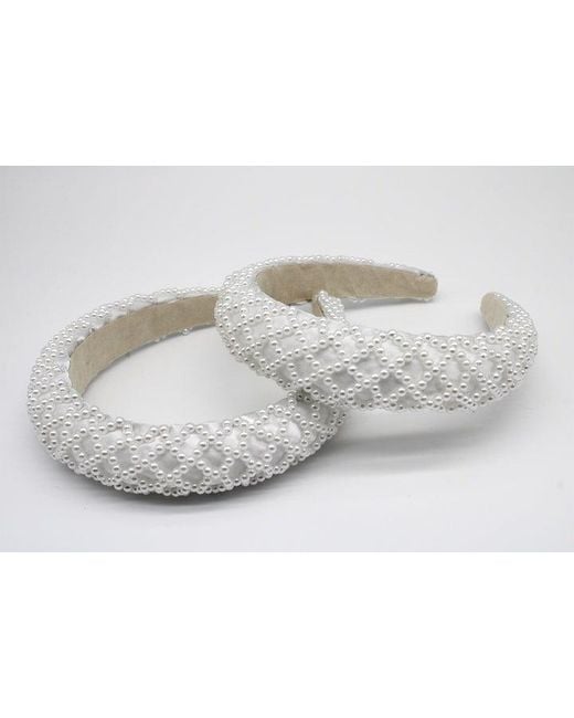 SVNX Gray Pearl Lattice Style Headband