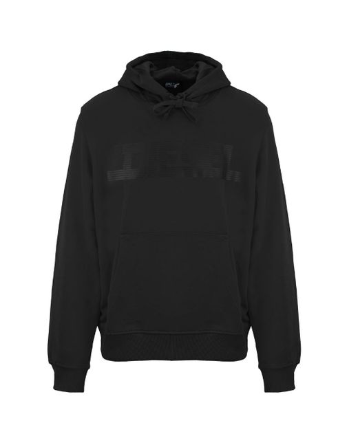 DIESEL Black Monotone Logo Caviar Hoodie Cotton for men