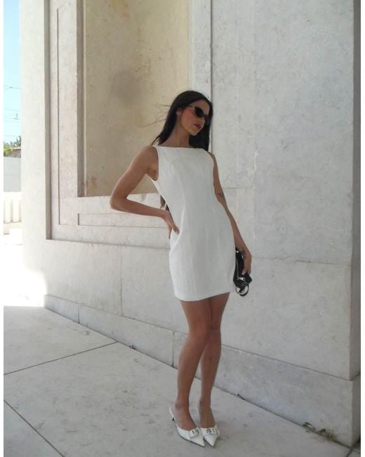 Labelrail Gray X Barbara Ines Fitted Linen Shift Dress