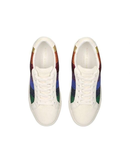 Kurt Geiger Multicolor Suede Laney Stripe Crystal Sneakers