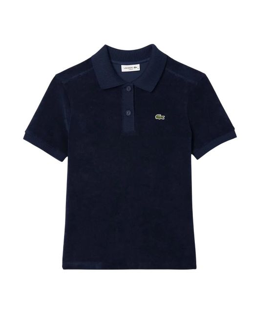 Lacoste Badstof Slim Poloshirt (blauw) in het Blue