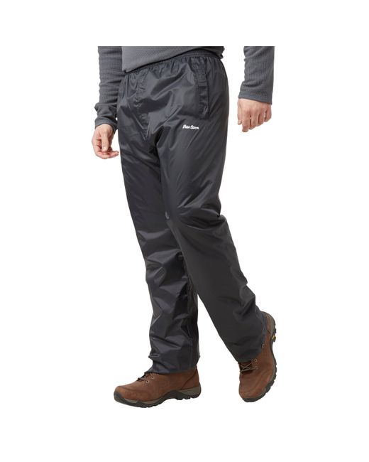 Peter Storm Black Waterproof Packable Pants With Stuff Sack For Walking & Hiking for men