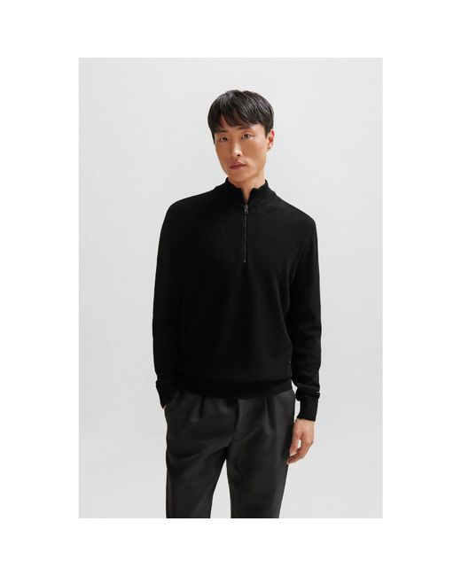 Boss Black Ebrando-P Quarter-Zip Sweater for men