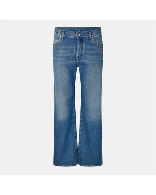 Off-White c/o Virgil Abloh Blue Off Wide Leg Relaxed Fit Jeans