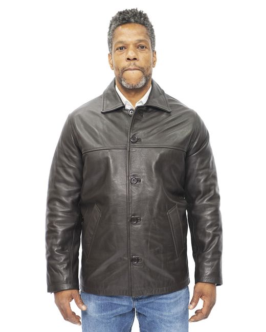 Infinity Leather Gray Cowhide Box Jacket-Mendoza for men