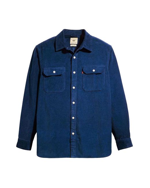 Levi's Jackson Worker Corduroy Ribbed Overshirt (donkerblauw) in het Blue voor heren