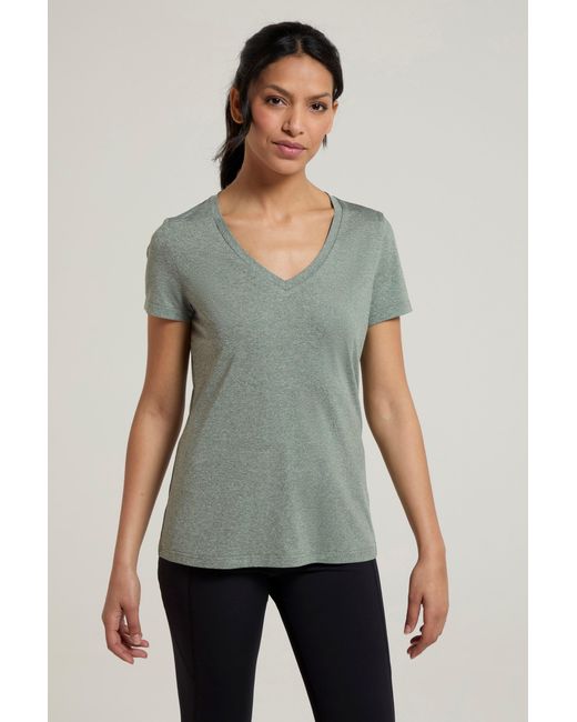 Mountain Warehouse Gray 'Vitality' V Neck Tee Quick Wicking Comfy T-Shirt