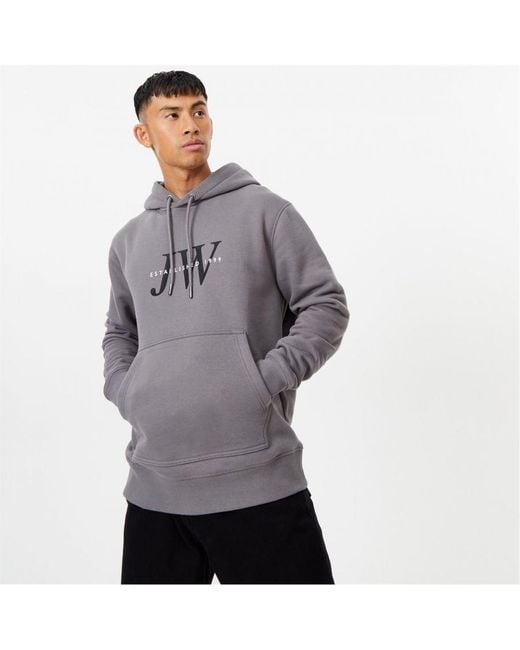 Jack Wills Logo Hoodie in Grey for Men | Lyst UK