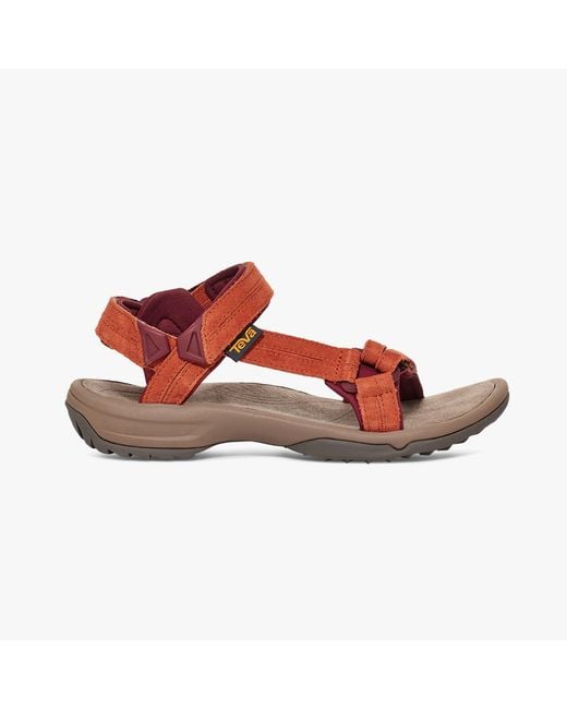 Teva Red Terra Fi Lite Suede Sandals Languostino